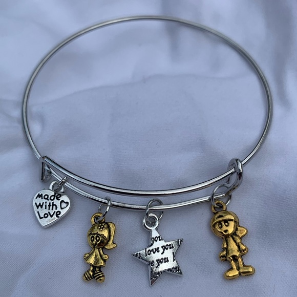 Brand New! Handmade! Adjustable Charm Bangle Bracelet! - Picture 3 of 3